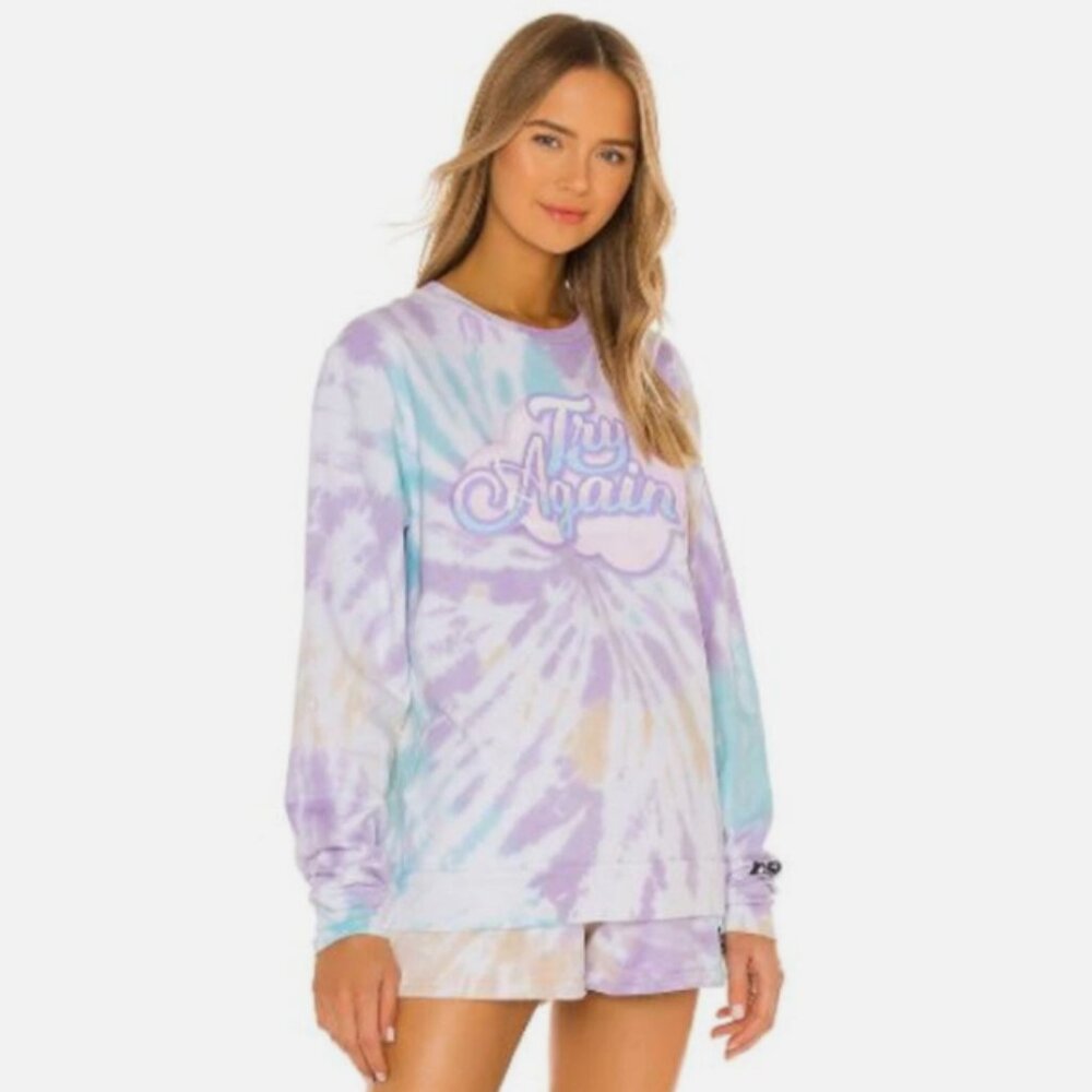 REVOLVE By Samii Ryan Try Again Tie Dye Crewneck Sweatshirt S